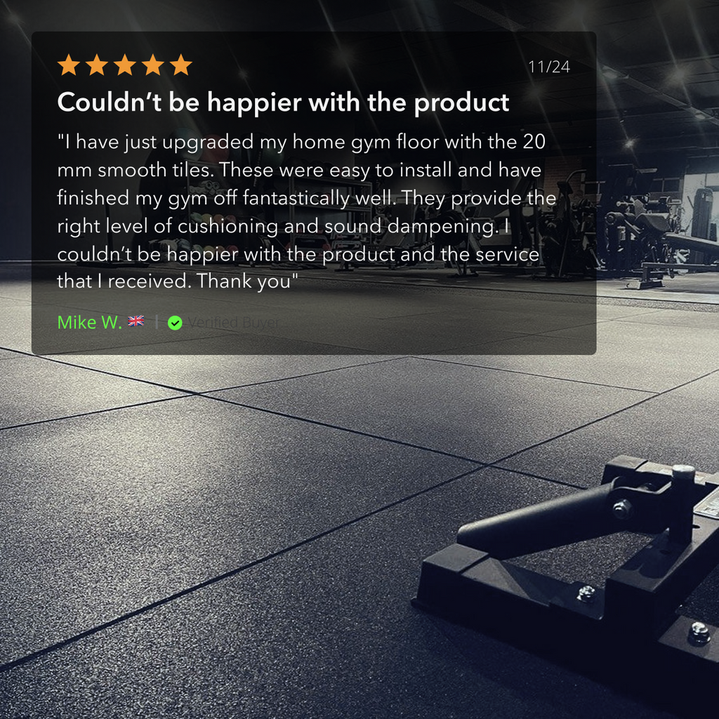 20mm Rubber PRO Gym Flooring | Heavy-Duty, Smooth Top Surface  – UK’s Highest Rated