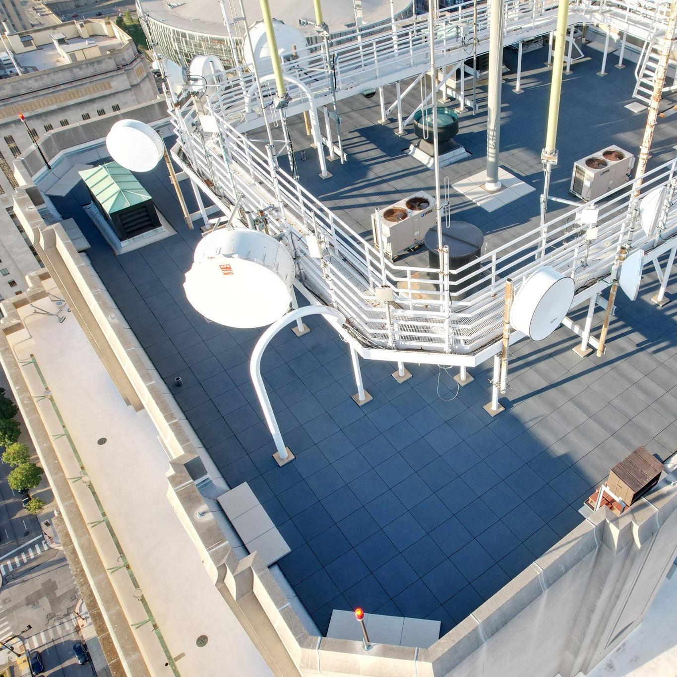 Rubber Rooftop Floor Tiles Extra Thick