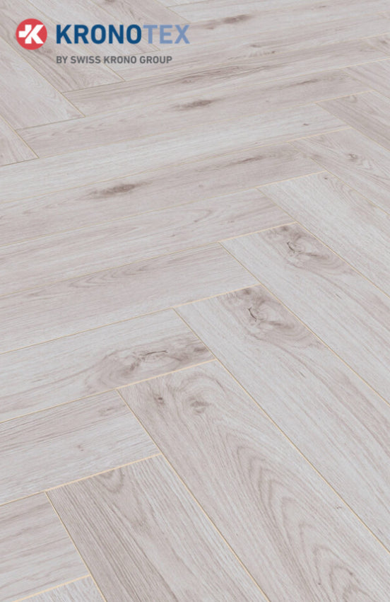 £15.99m2 Kronotex Herringbone Bordeaux Oak D3516 8mm AC4 Laminate Flooring (1.238m2 per pack)