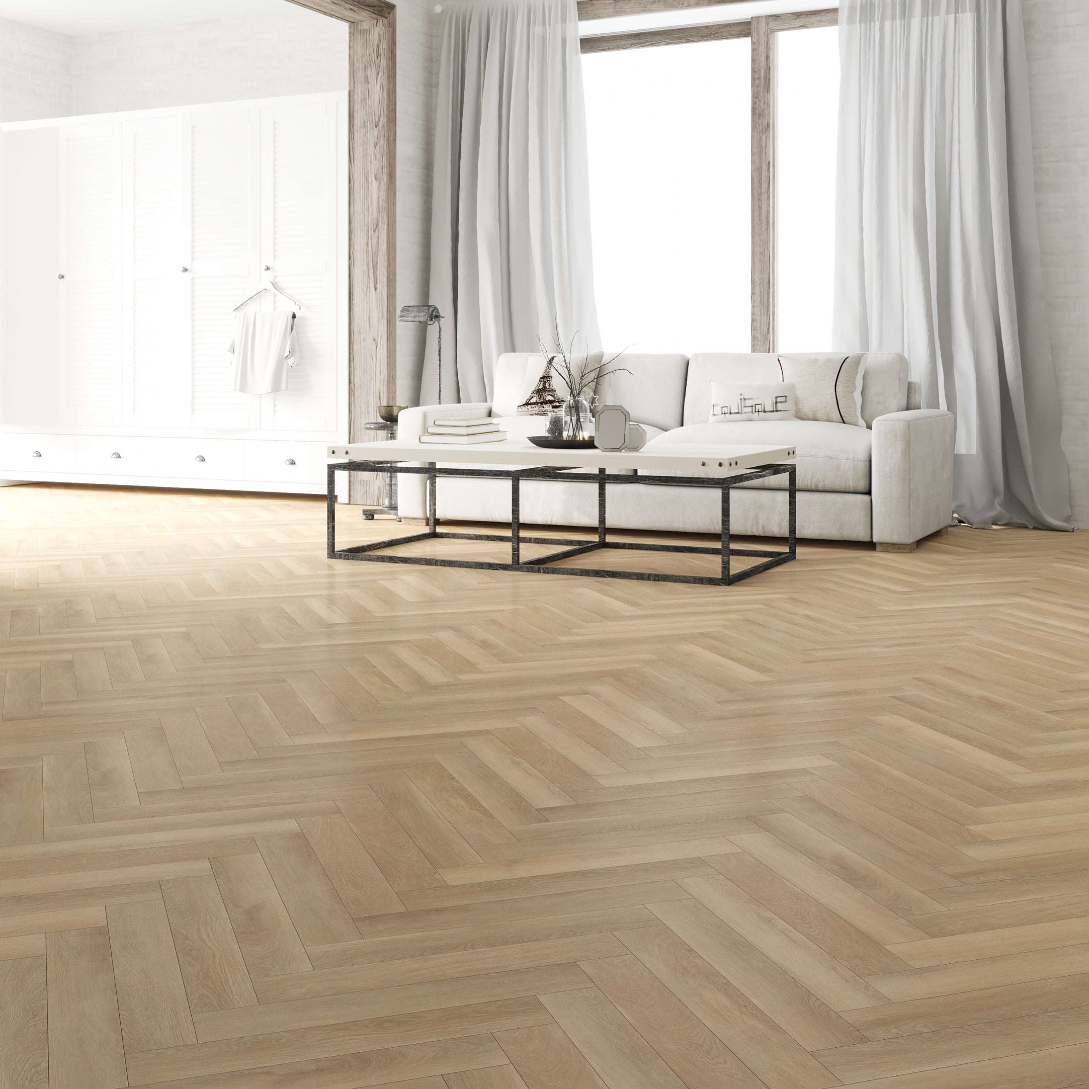 Brampton Chase Blonde Oak Herringbone 16 x 4"