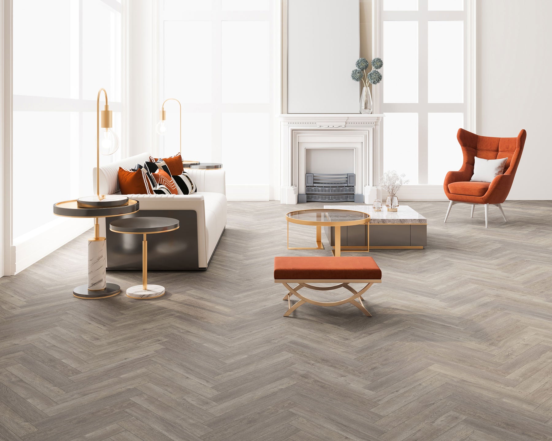 Brampton Chase County Oak Herringbone 24 x 4.5"