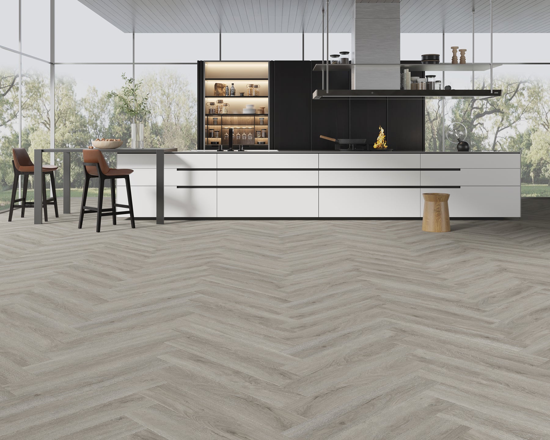 Brampton Chase Pebble Shore Herringbone 24 x 4.5"