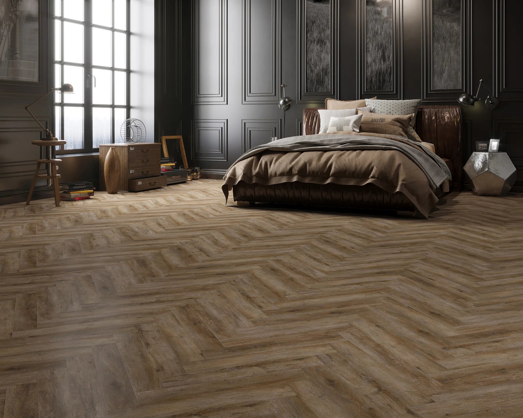 Brampton Chase Studio Designs Smokey Bay Herringbone 24" x 4.5"