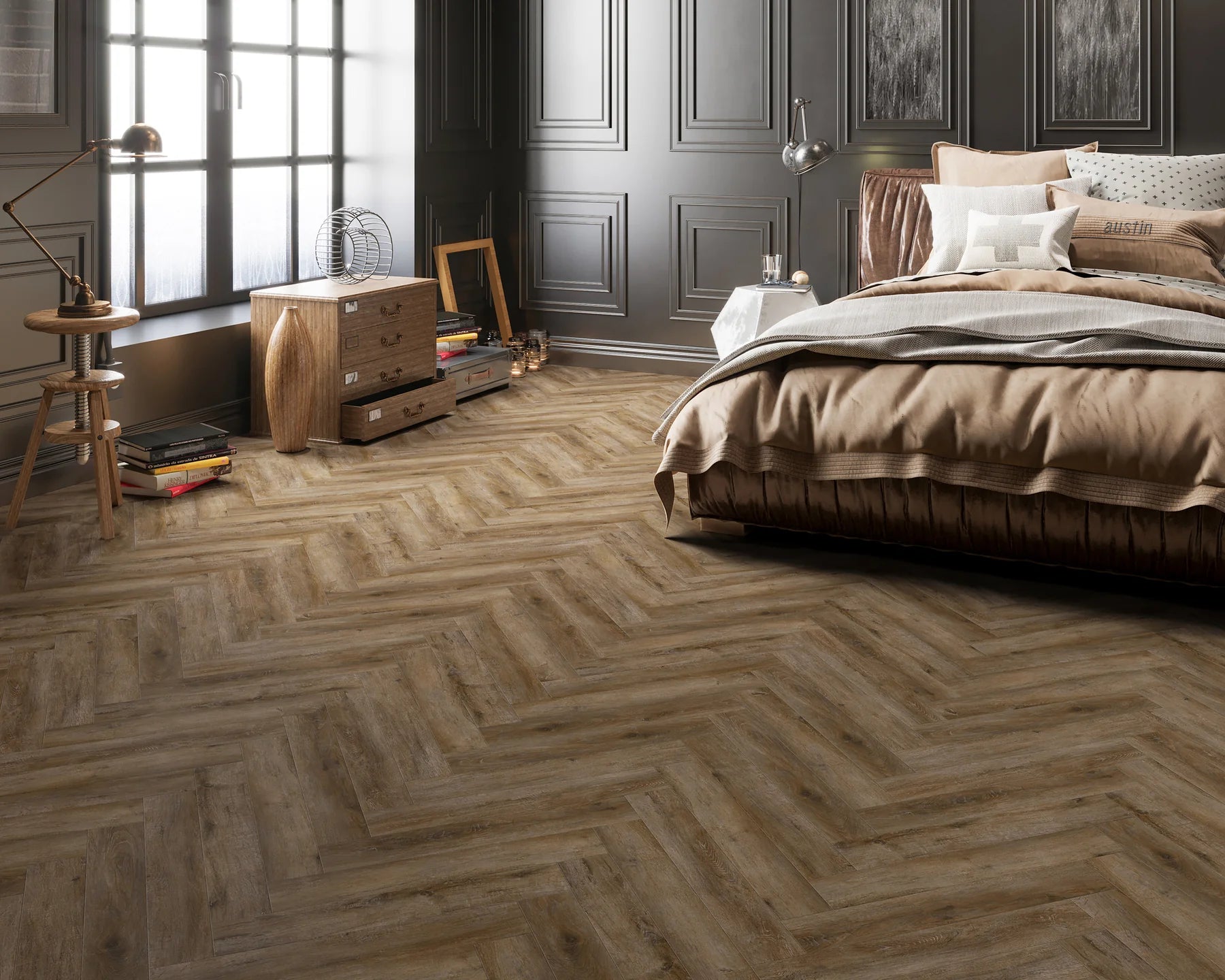 Brampton Chase Studio Designs Smokey Bay Herringbone 24" x 4.5"