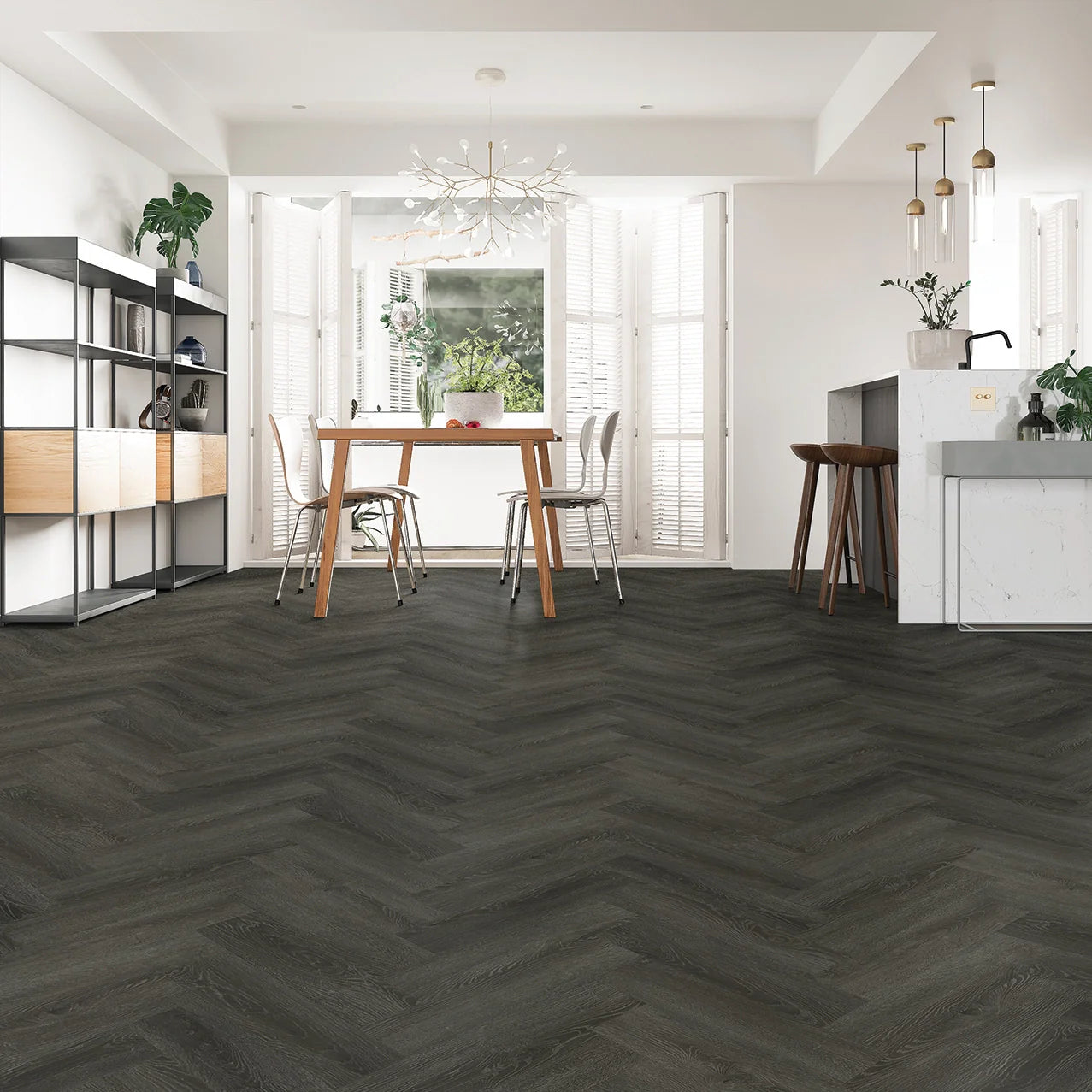 Brampton Chase Studio Designs Ebony Oak Herringbone 24" x 4.5"