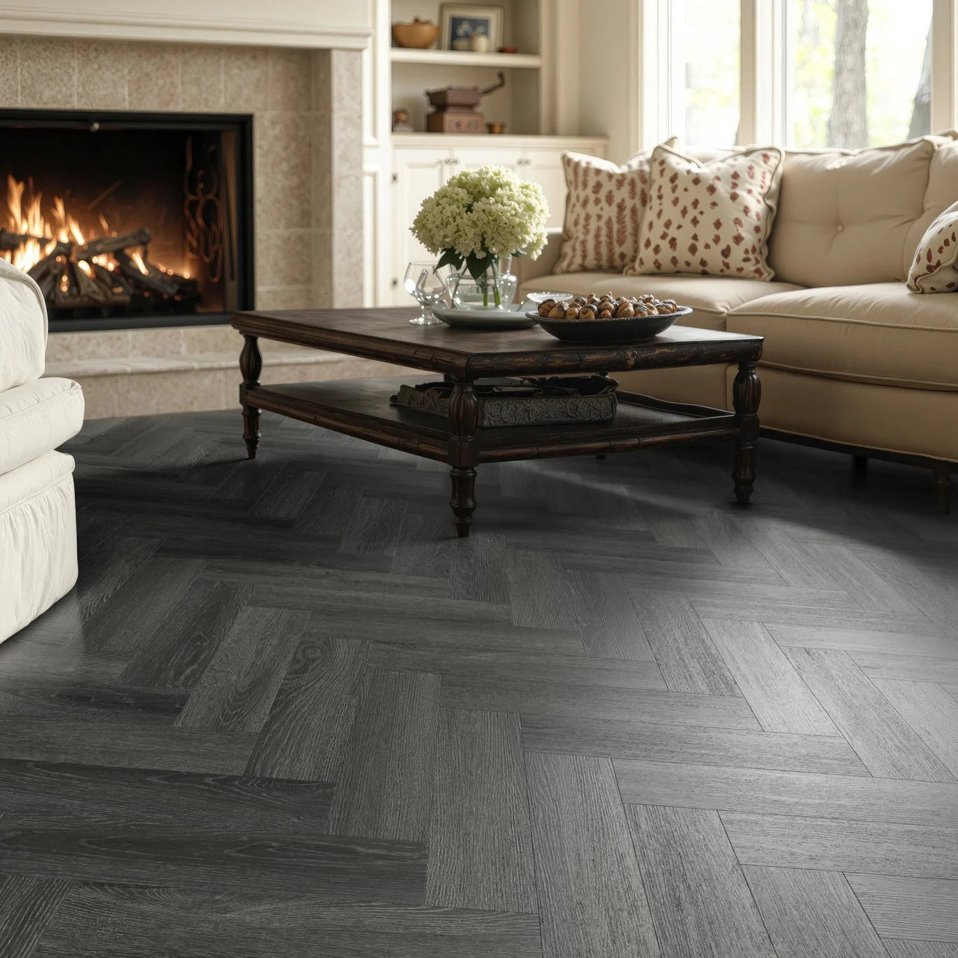 Brampton Chase Studio Designs Ebony Oak Herringbone 16" x 4"