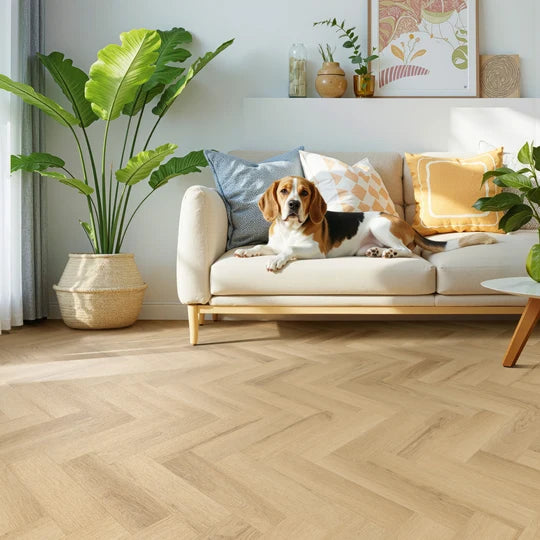 Brampton Chase Metro Farringdon Beige Herringbone 16 x 4"