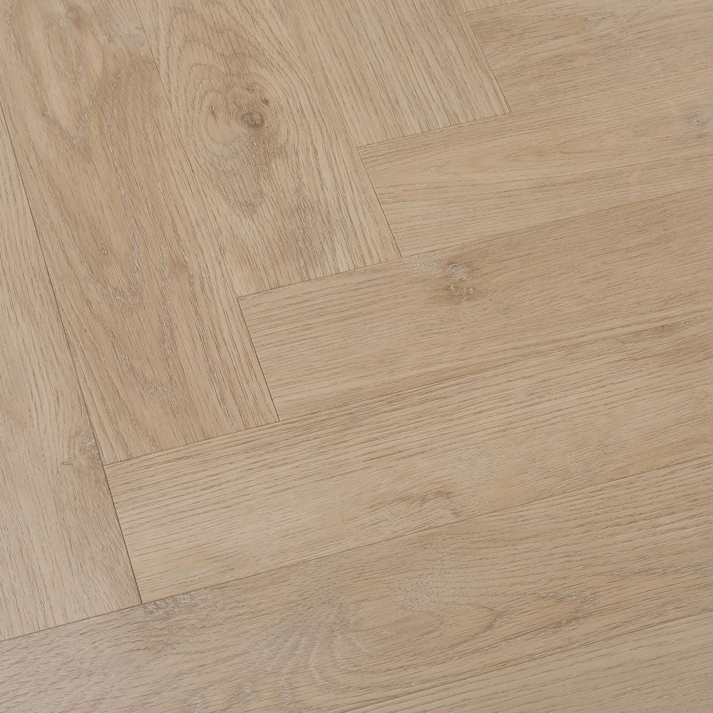 £5.00 FULL PLANK SAMPLE - Explora Commercial LVT Dusty Beige Oak Herringbone | R11 Slip Rating | 3mm thick | 0.7mm Wear Layer