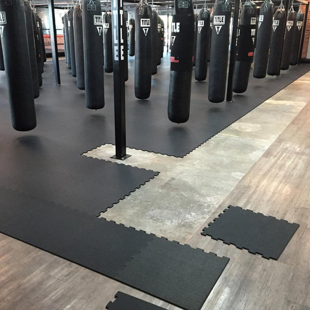 Black Puzzle Interlocking Floor Mats Jigsaw Mats - 10mm