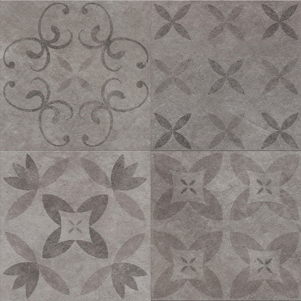 £15.99m2 - VICTORIA DESIGN FLOOR LANDSCAPE TAPESTRY GLUEDOWN TILE PEWTER (1.67m2 per pack)