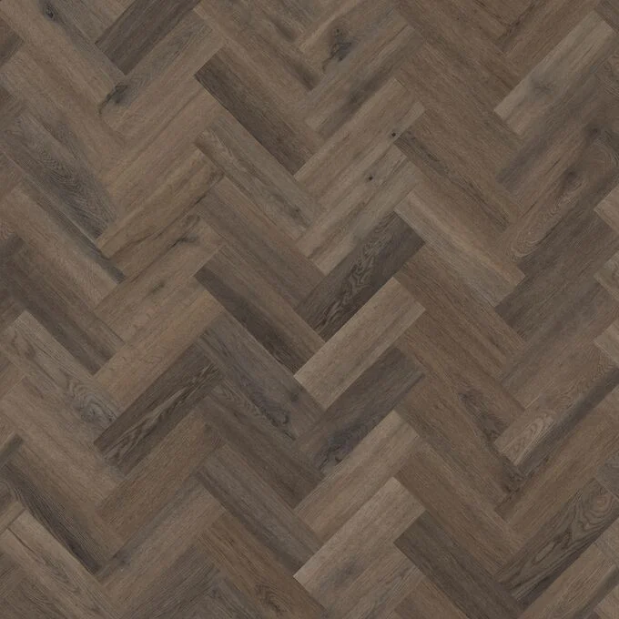 £15.99m2 - Sierra Exempla Gluedown LVT Renaissance Dark Oak Small Parquet | R10 Slip Rating | 2.5mm thick | 0.55mm Wear Layer (3.34m2 per pack)