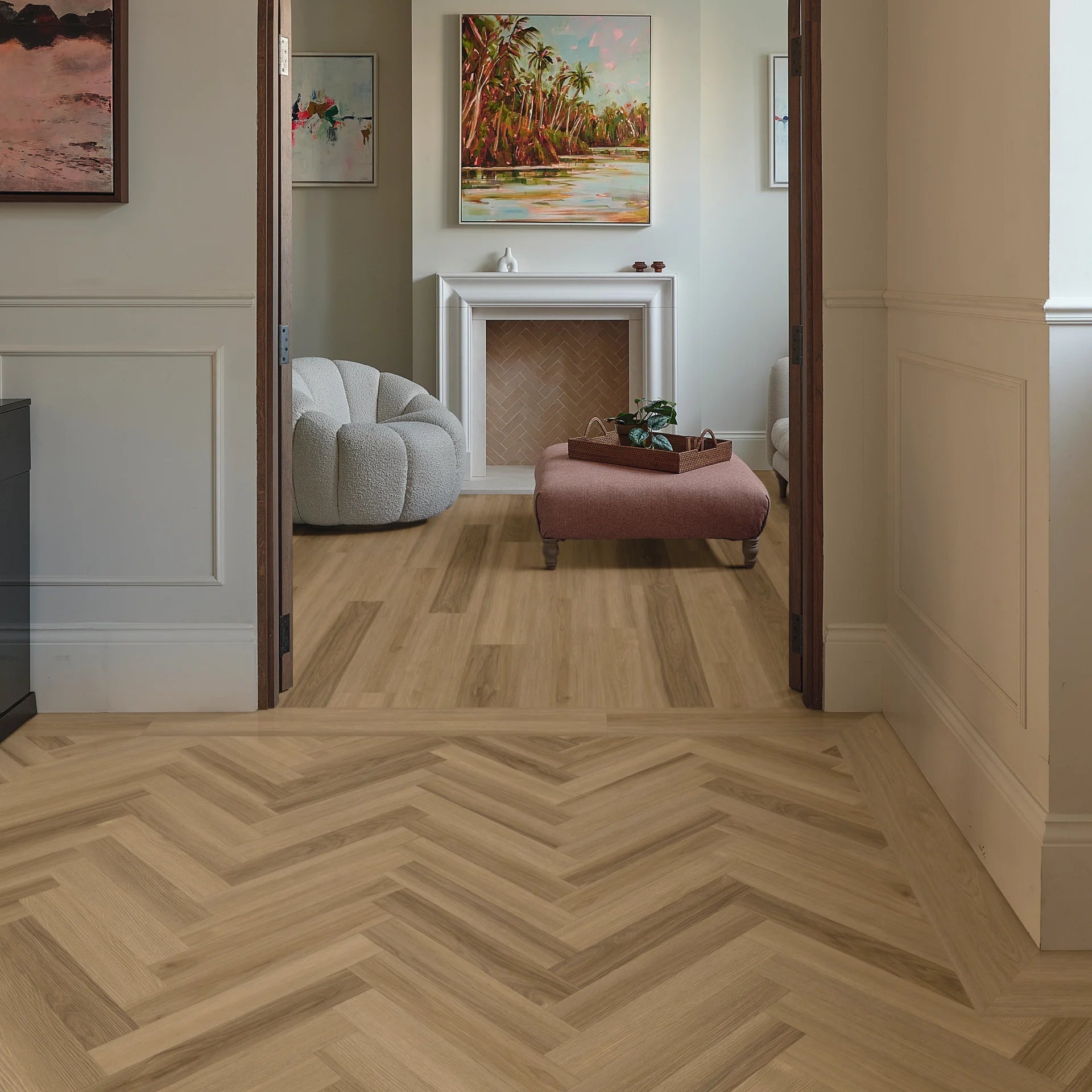 £20.99m2 - Palio Essenza by Karndean - Belluno Ash Herringbone SM-PVP408 (1 x pack 3.345m2)