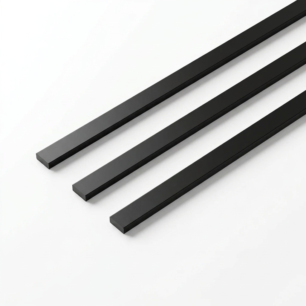 Black PVC LVT design inlay strips - three diagonal strips on white