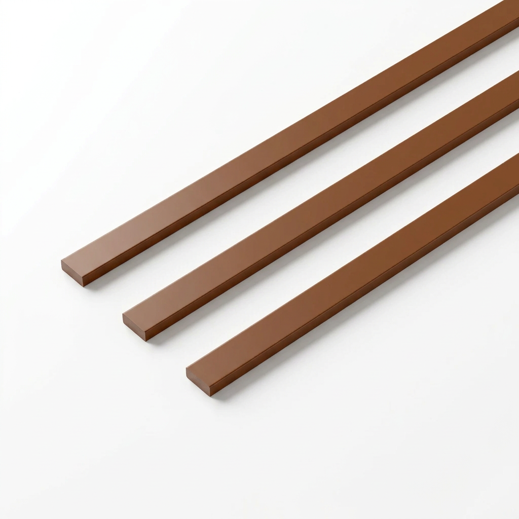 Brown PVC LVT design inlay strips - three diagonal strips on white