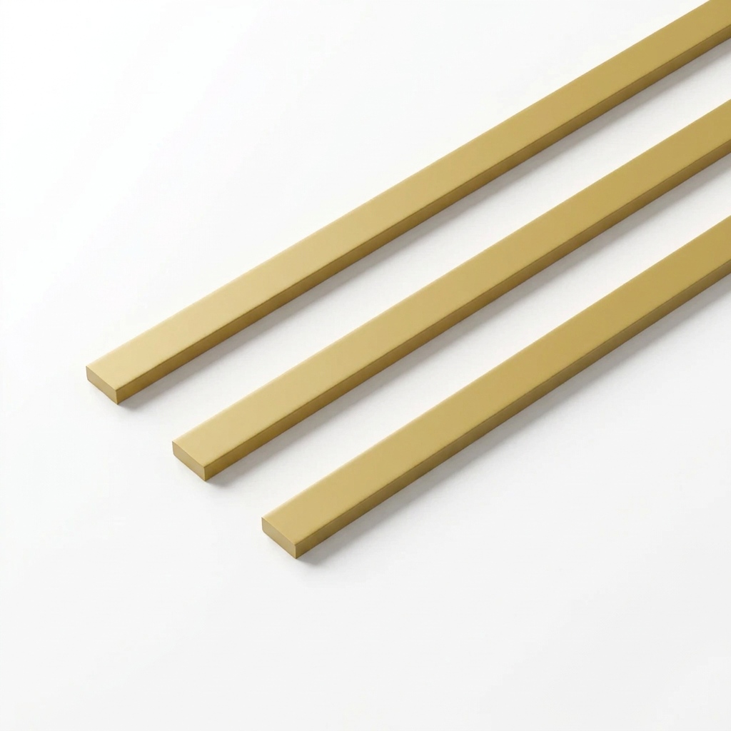 Gold PVC LVT design inlay strips - three diagonal strips on white