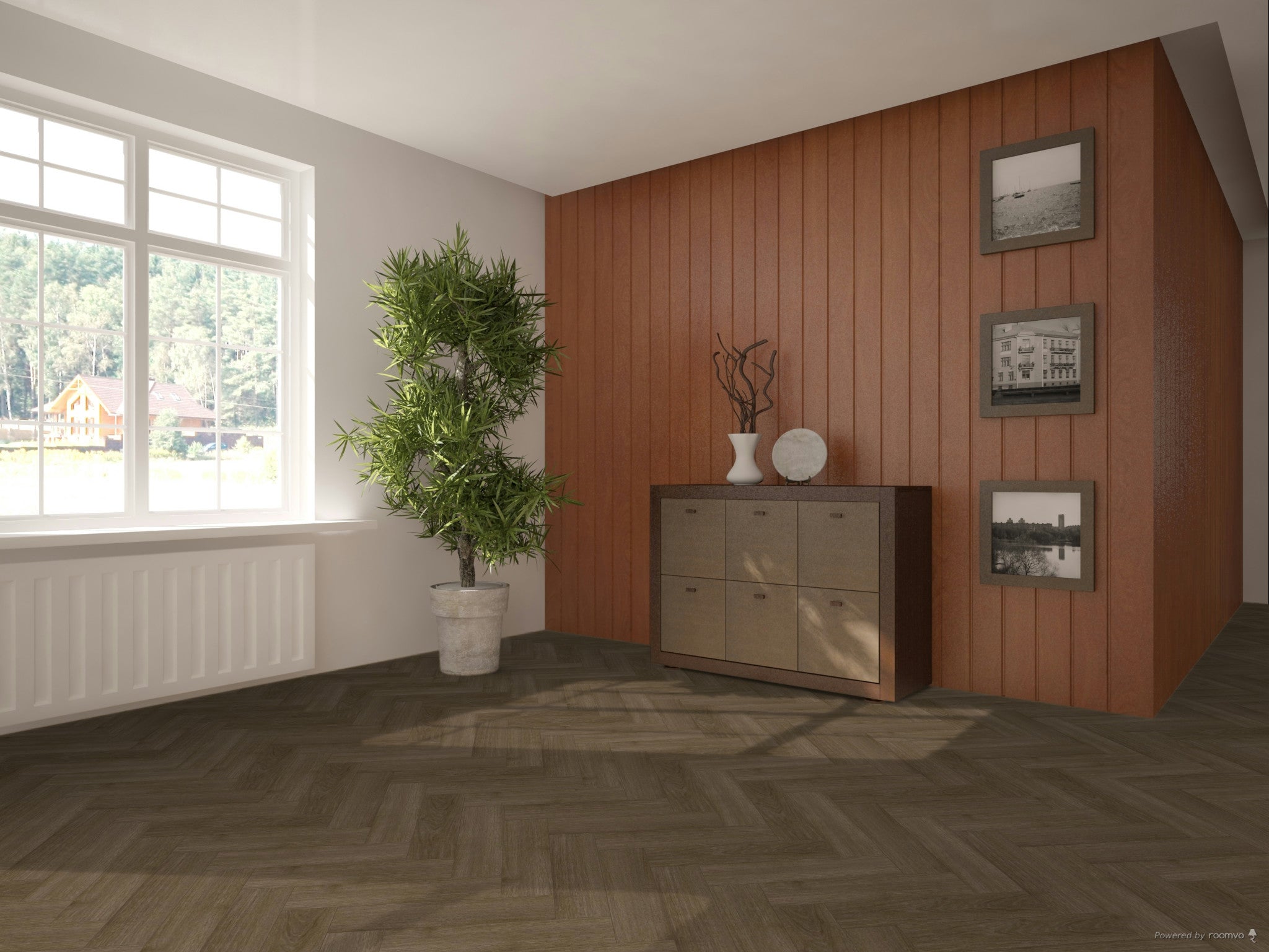 £14.89m2 - LX Luxury Parquet Gluedown LVT Deep Oak (1 x Pack of 4.70m2)