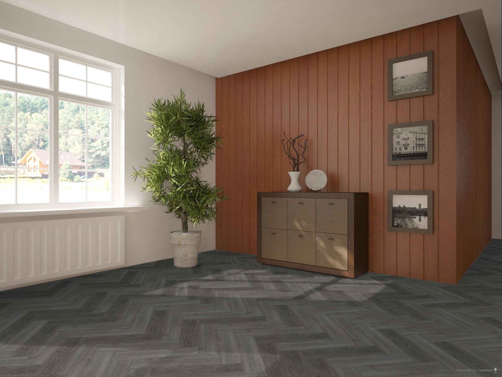 £14.89m2 - LX Luxury Parquet Gluedown LVT Grey Oak (1 x Pack of 4.70m2)