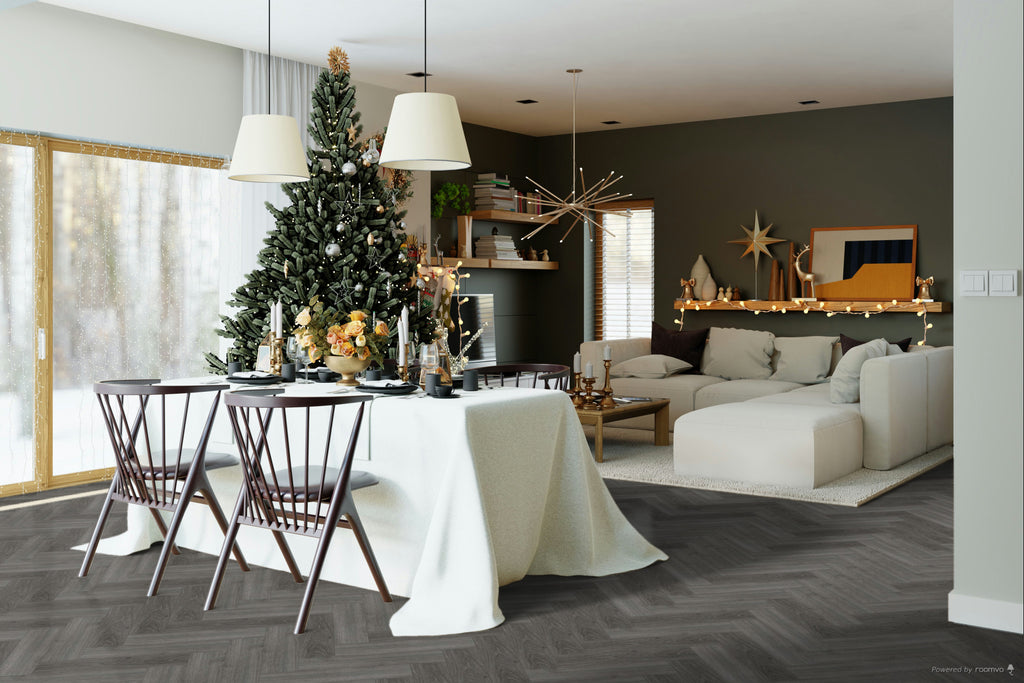 £14.89m2 - LX Luxury Parquet Gluedown LVT Grey Oak (1 x Pack of 4.70m2)