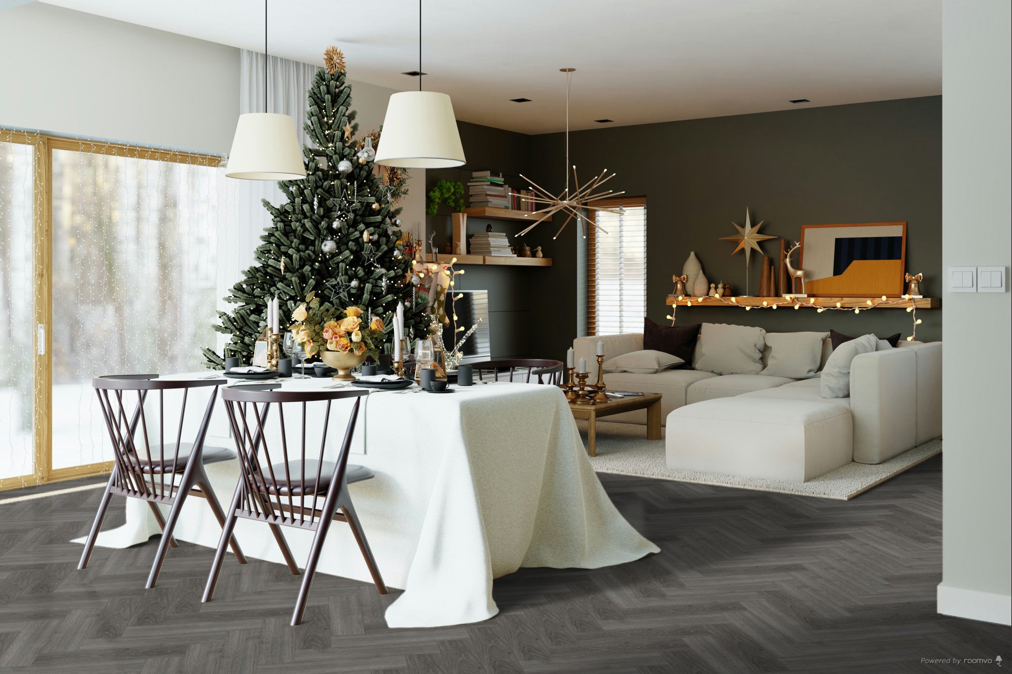 £14.89m2 - LX Luxury Parquet Gluedown LVT Grey Oak (1 x Pack of 4.70m2)