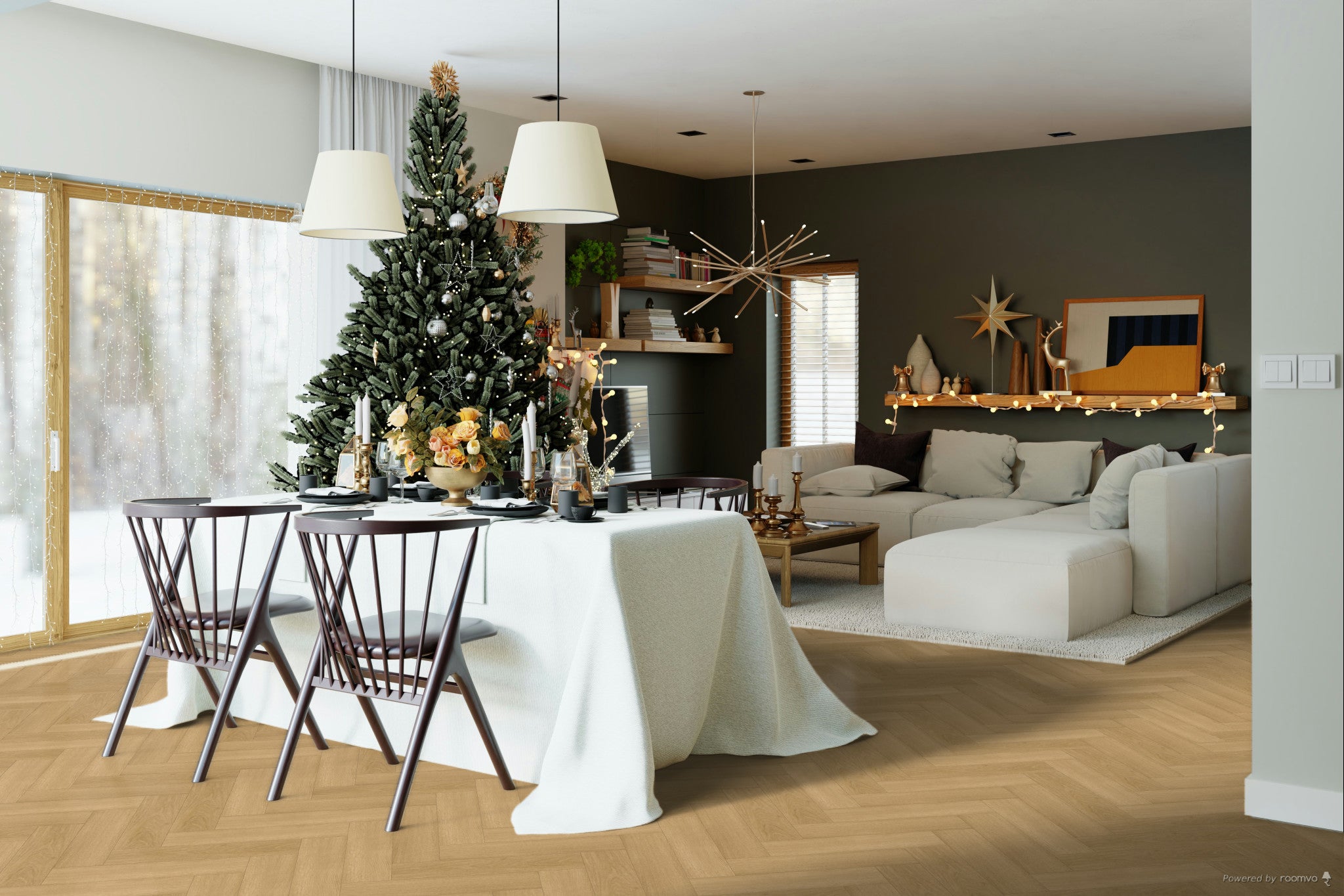 £14.89m2 - LX Luxury Parquet Gluedown LVT Light Oak (1 x Pack of 4.70m2)