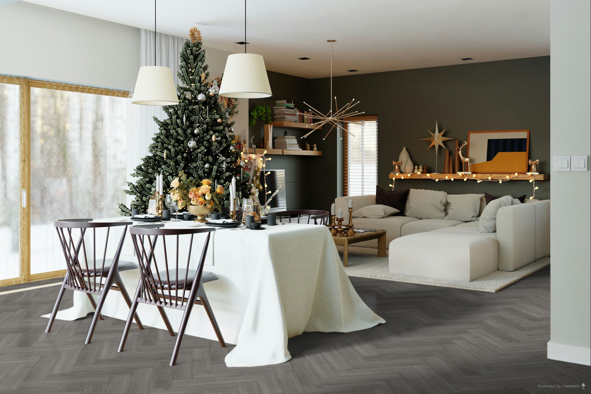 £14.89m2 - LX Luxury Parquet Gluedown LVT Silver Oak (1 x Pack of 4.70m2)