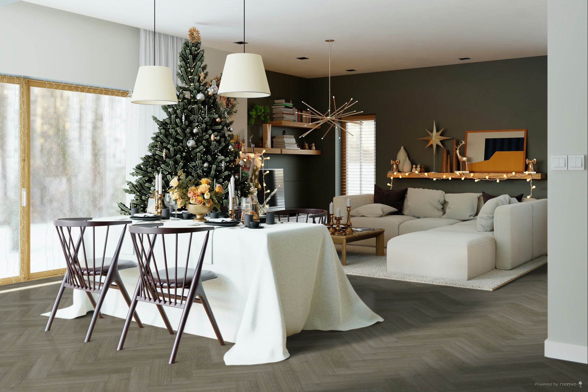 £14.89m2 - LX Luxury Parquet Gluedown LVT Smoked Oak (1 x Pack of 4.70m2)