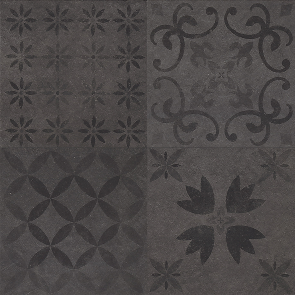 £15.99m2 - VICTORIA DESIGN FLOOR LANDSCAPE TAPESTRY GLUEDOWN TILE ONYX (1.67m2 per pack)