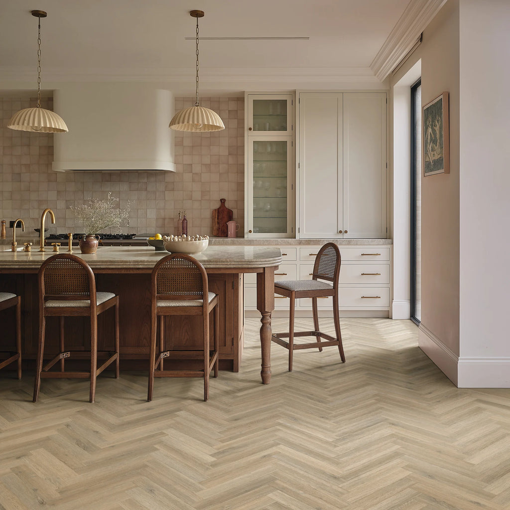 £20.99m2 - Palio Essenza by Karndean - Sorrento Oak Herringbone SM-PVP409 (1 x pack 3.345m2)