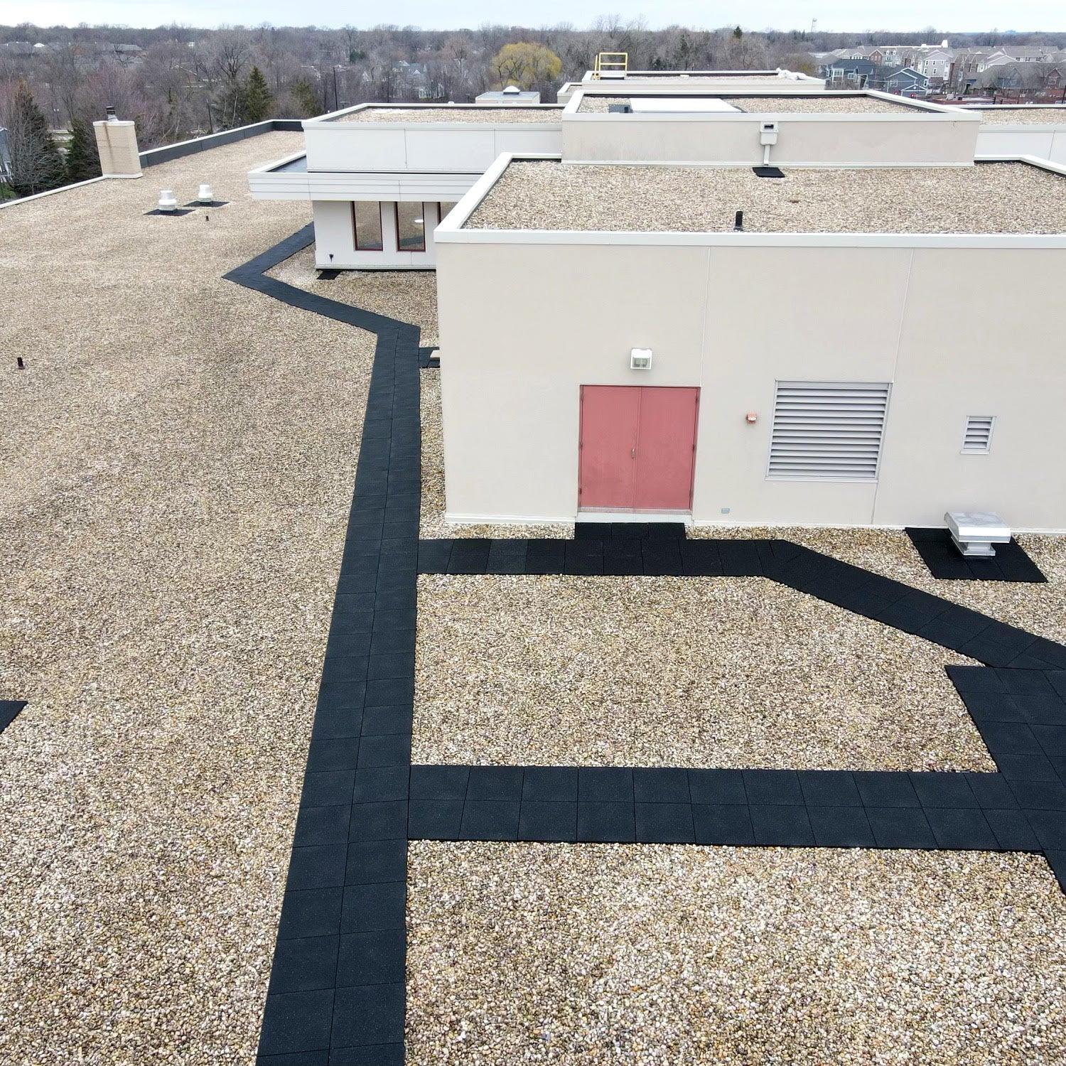 Rubber Rooftop Floor Tiles Extra Thick